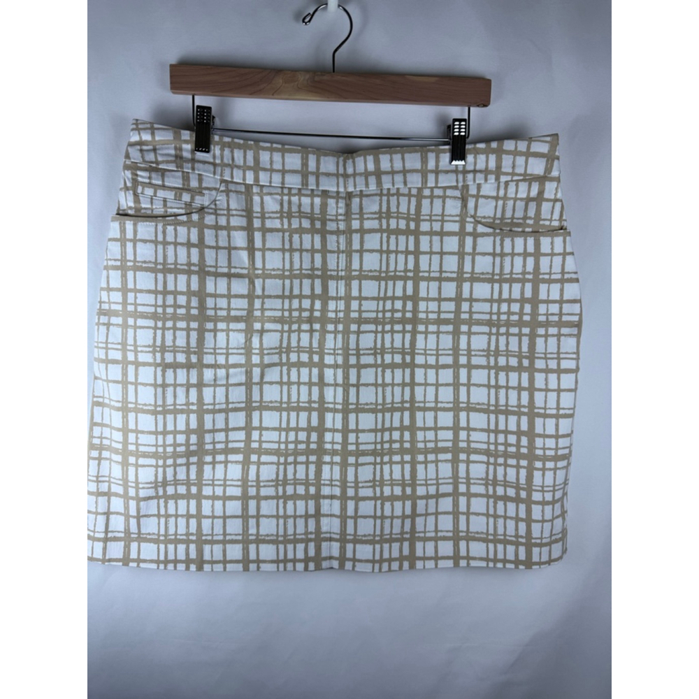 Women's Hilary Radley Plaid Skirt White/Tan Size XL